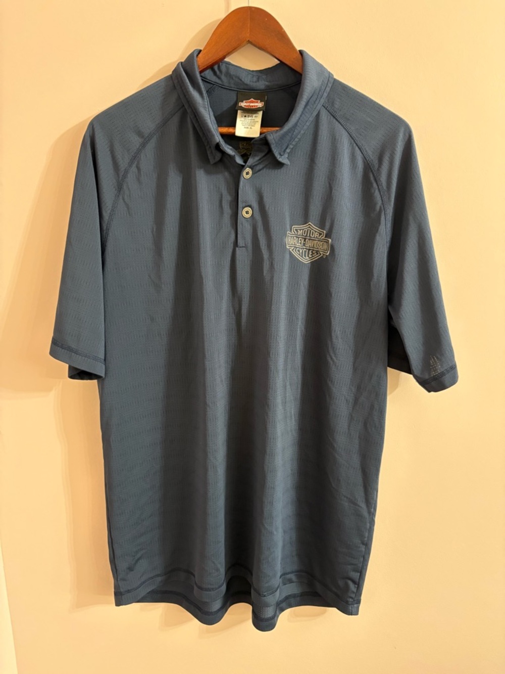 Harley-Davidson Slate Blue Short-Sleeve Polo with Embroidered Logo Mens xl